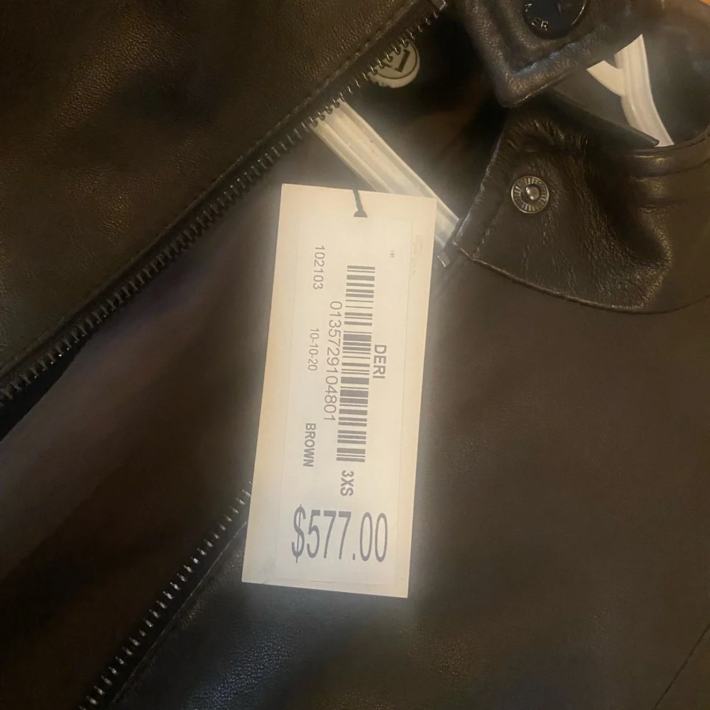 Women’s Danier Leather Dark Brown Leather Jacket- DERI, Size XXXS - Picture 3 of 5